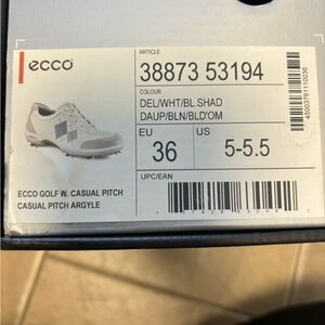 Ecco White and Blue Sneakers